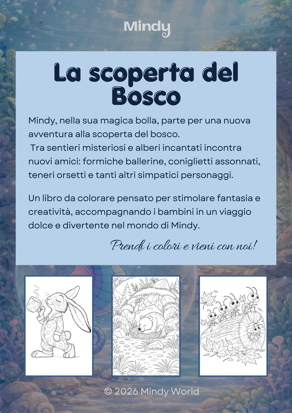 La scoperta del Bosco - libro da colorare per bambini